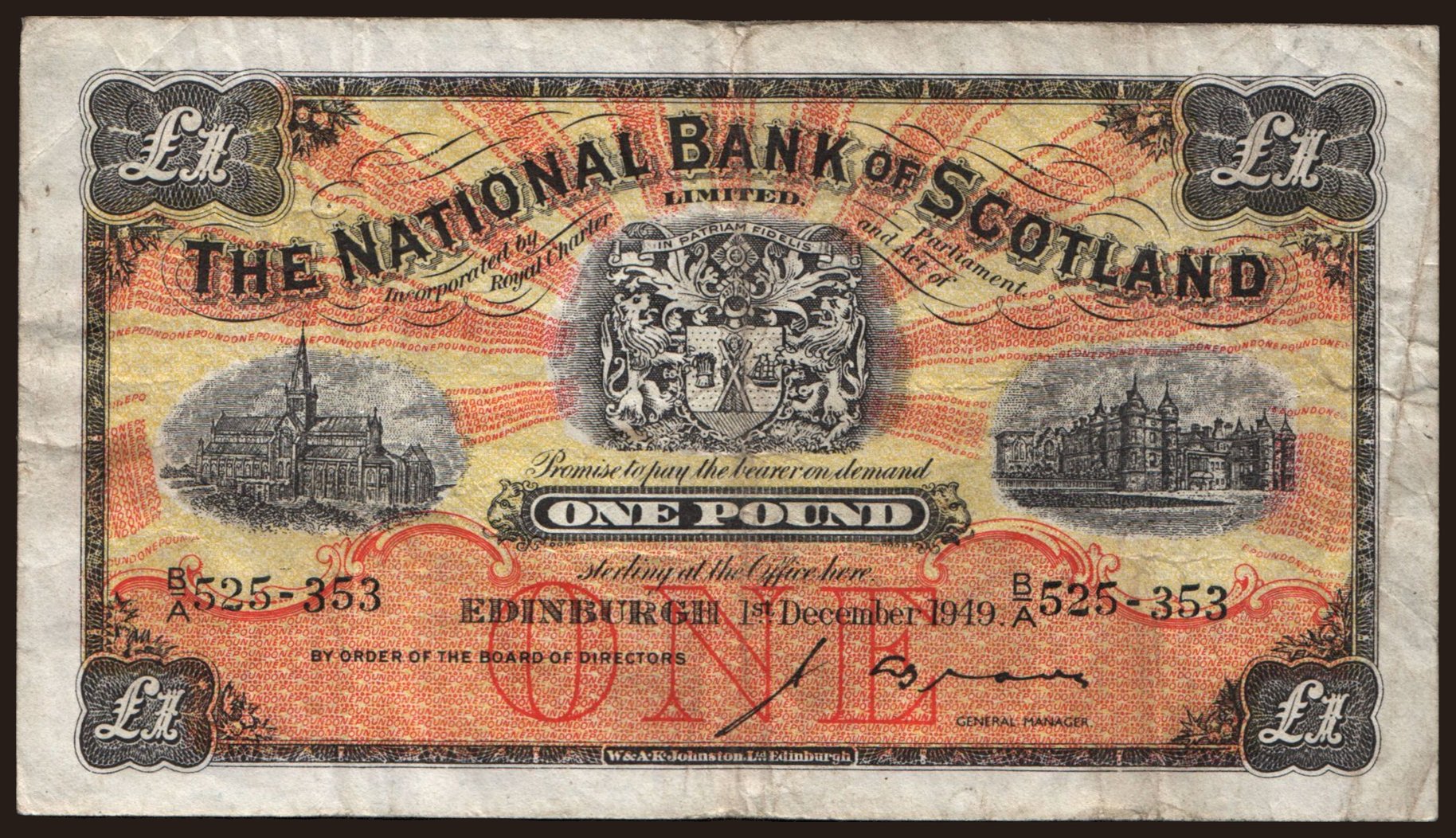 National Bank of Scotland, 1 pound, 1949