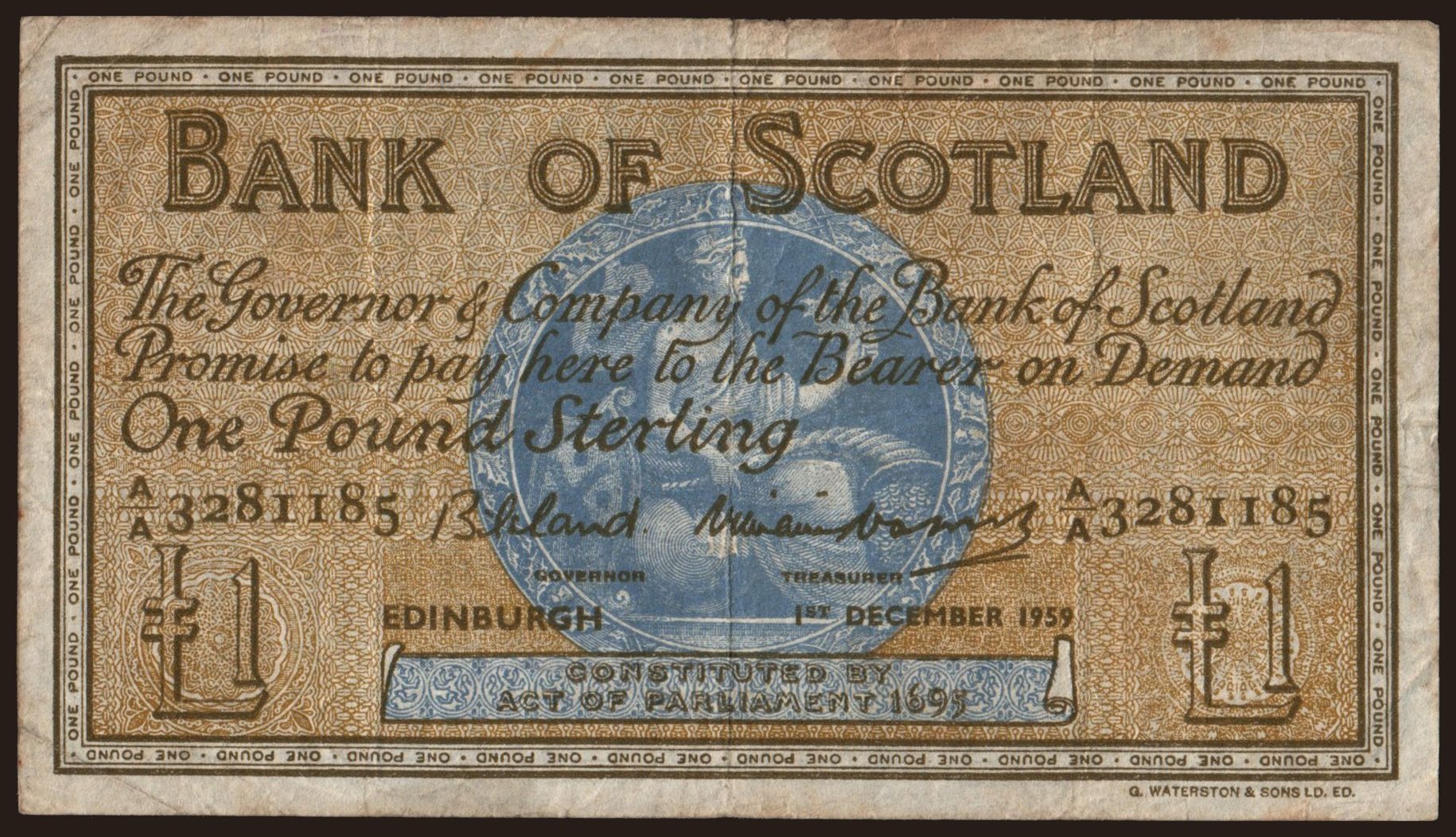 Bank of Scotland, 1 pound, 1959
