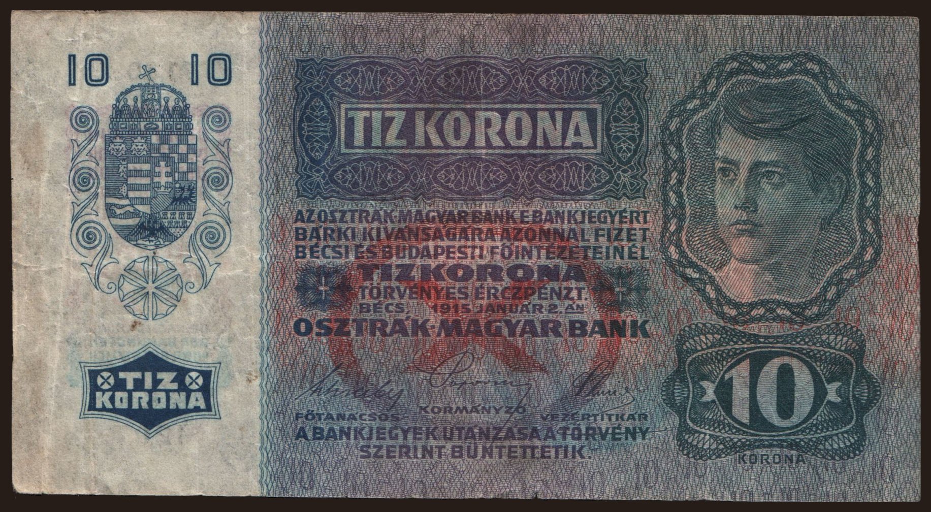 10 Kronen, 1915