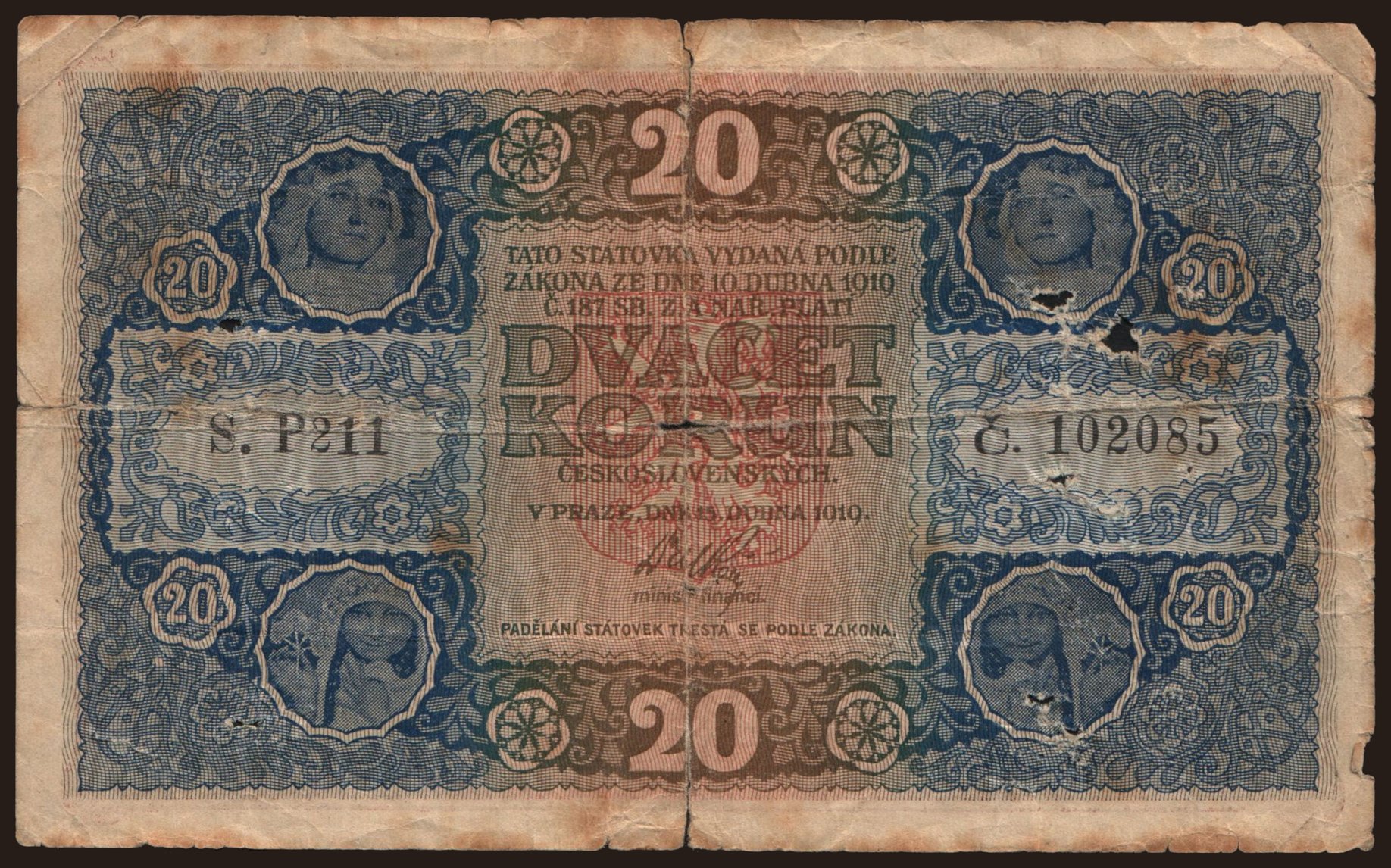 20 korun, 1919