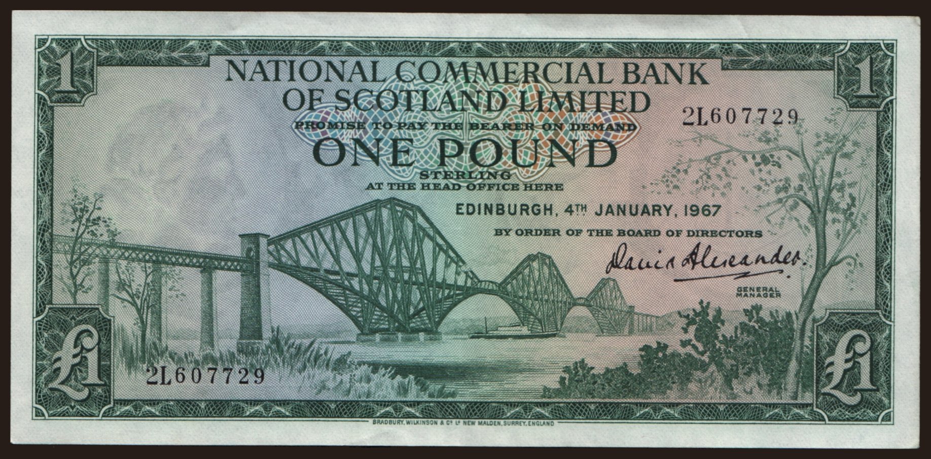 National Commercial Bank of Scotland Limited, 1 pound, 1967