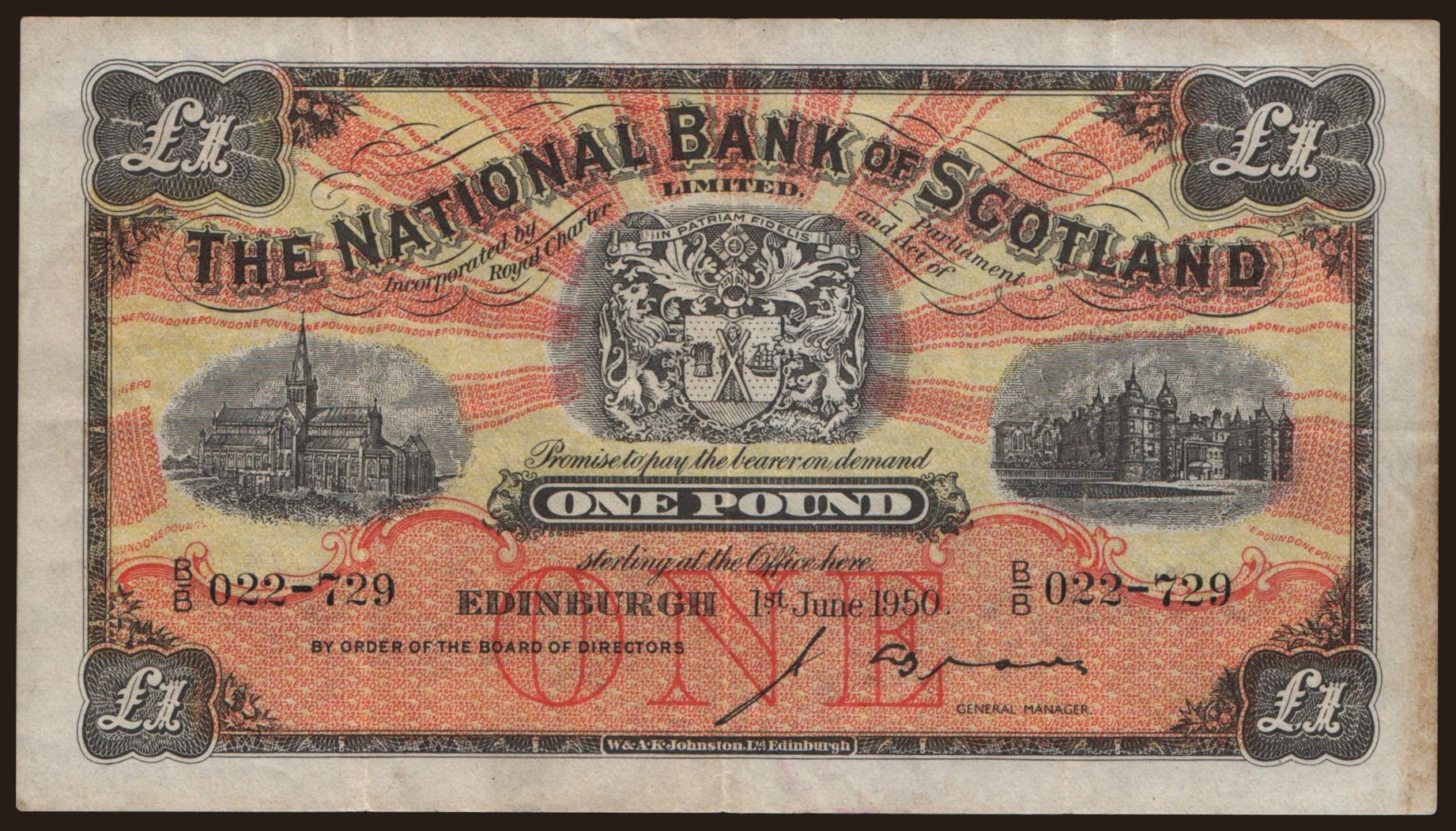 National Bank of Scotland, 1 pound, 1950