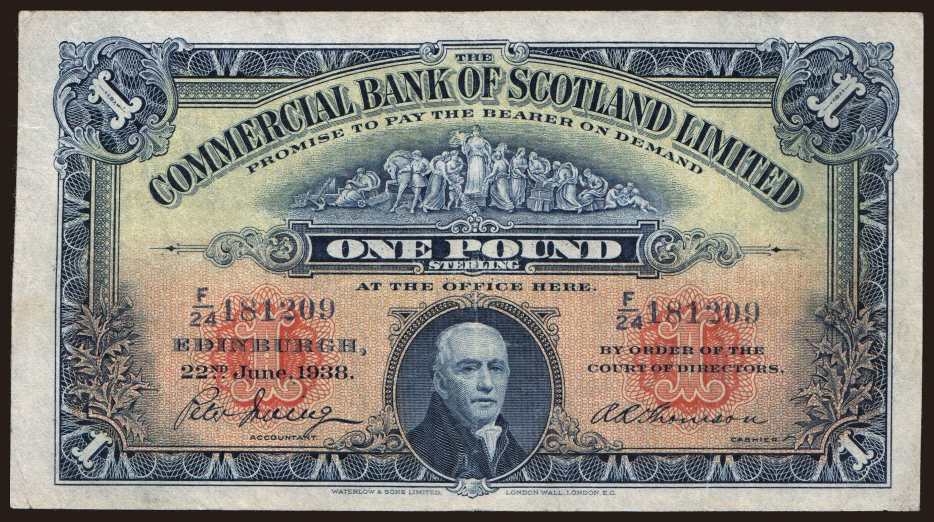 Commercial Bank of Scotland, 1 pound, 1938