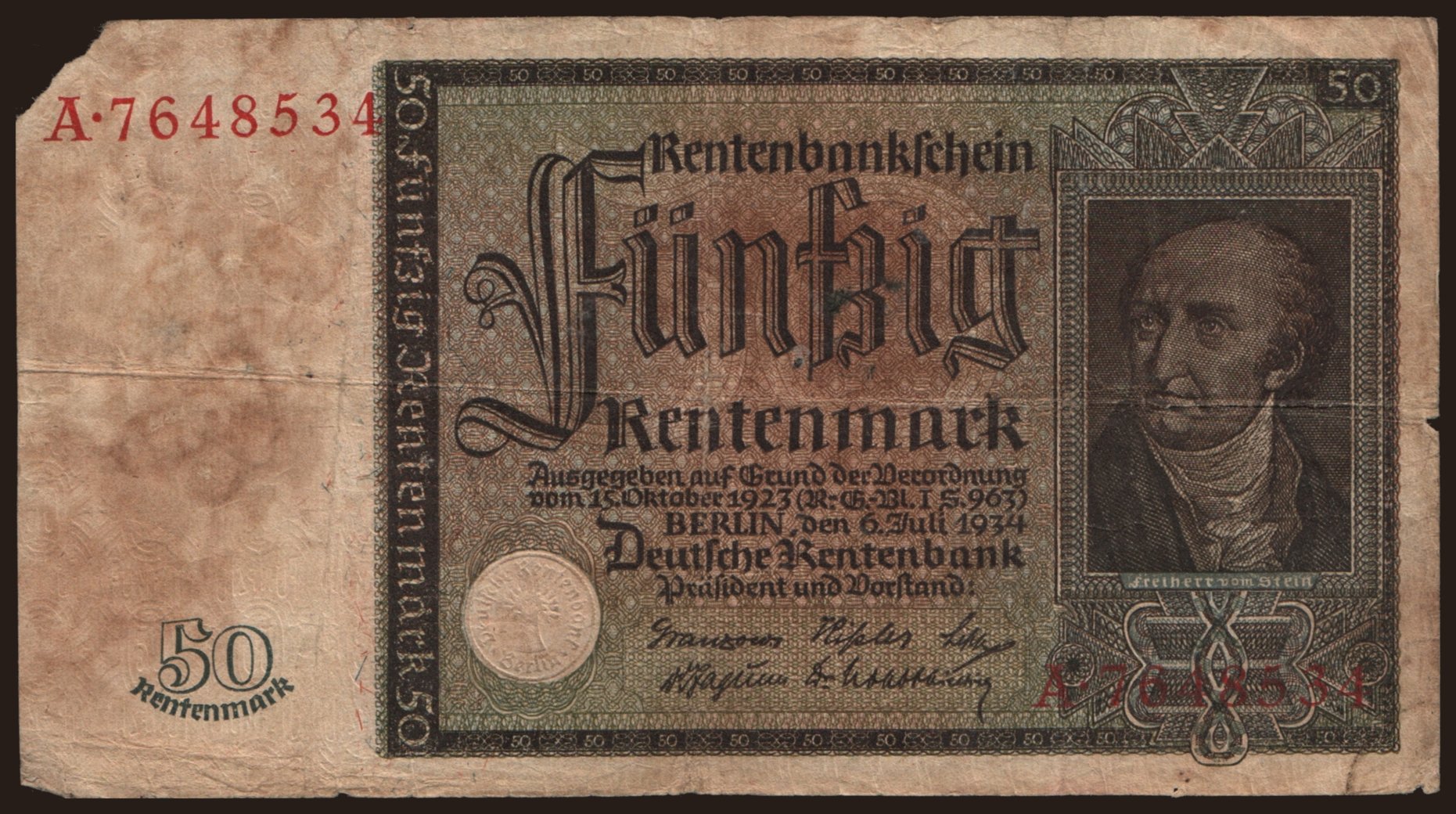 50 Rentenmark, 1934