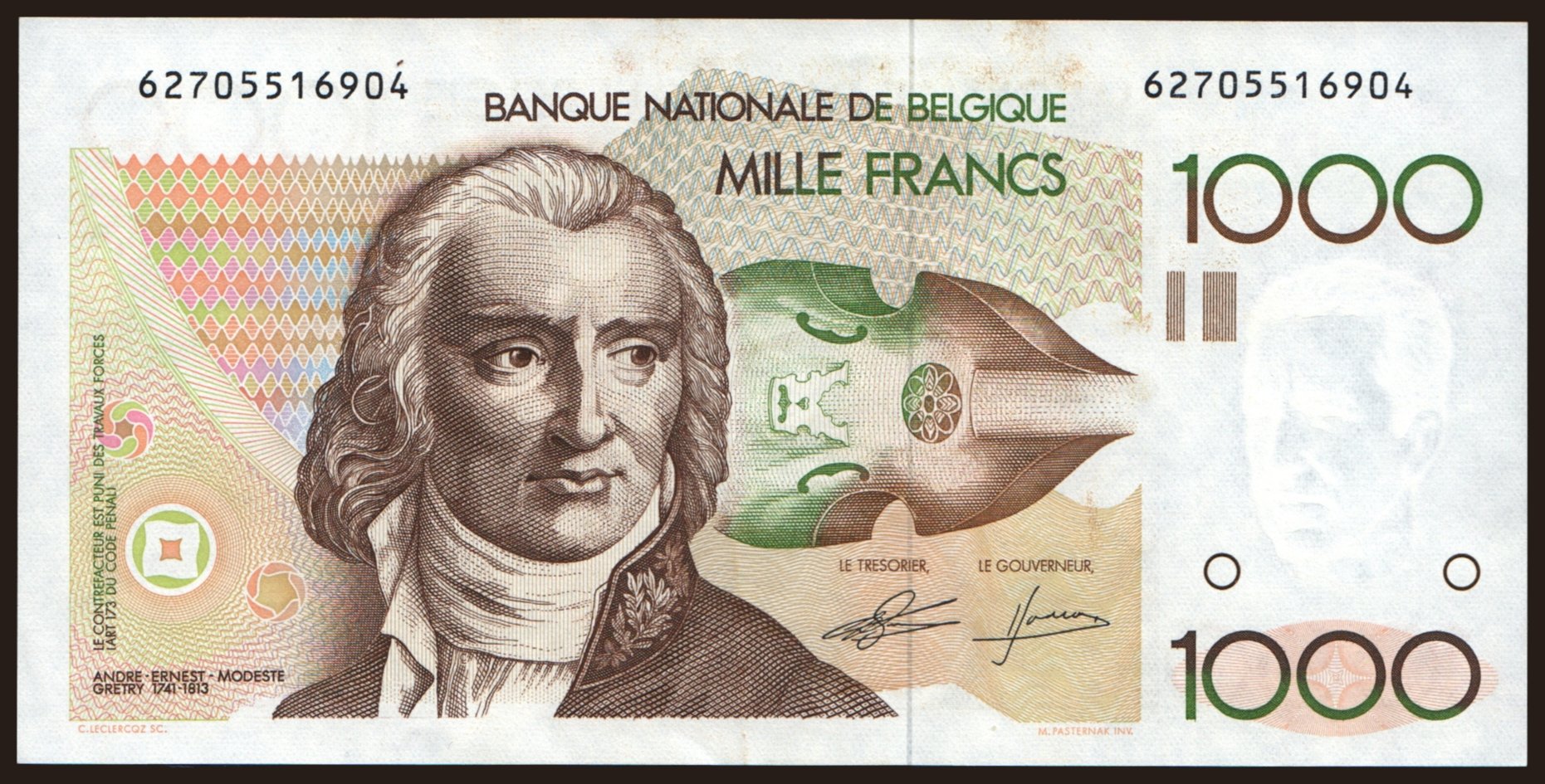 1000 francs, 1980