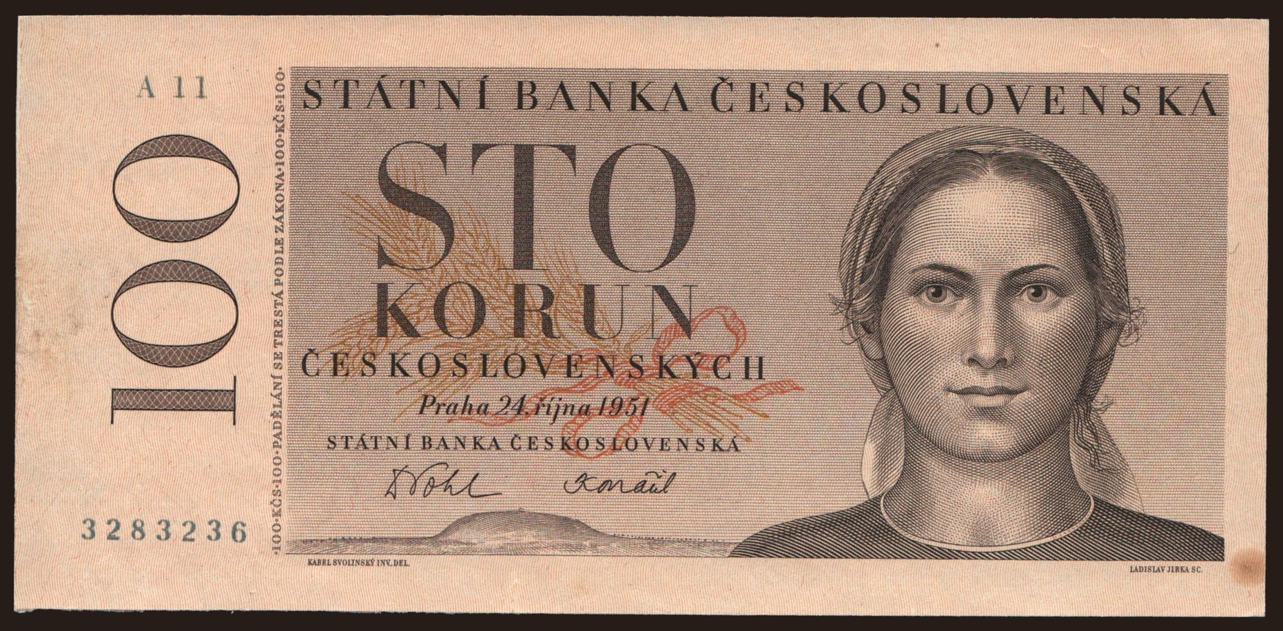 100 korun, 1951