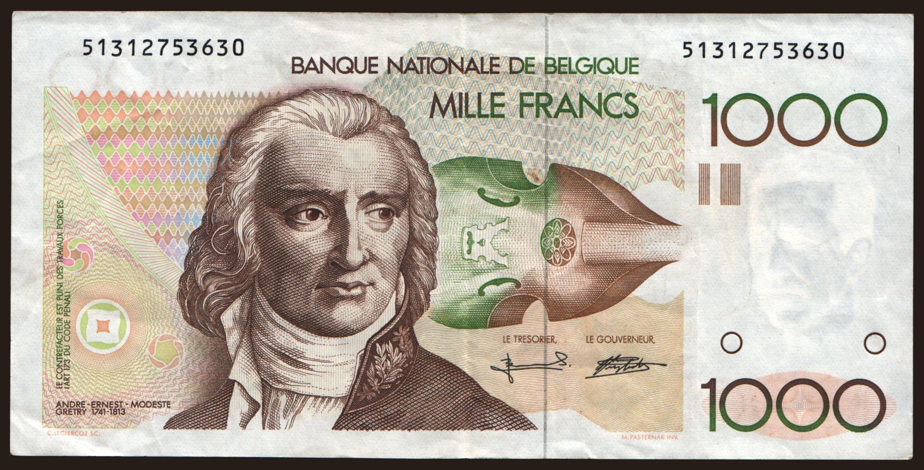 1000 francs, 1980