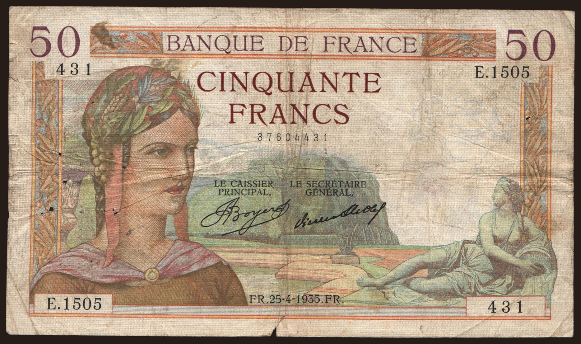 50 francs, 1935