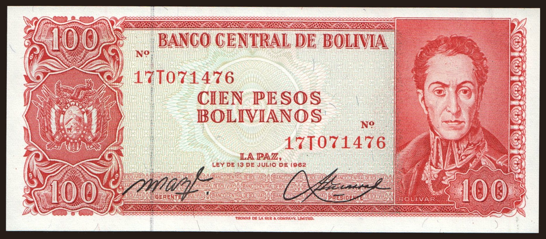 100 pesos, 1962