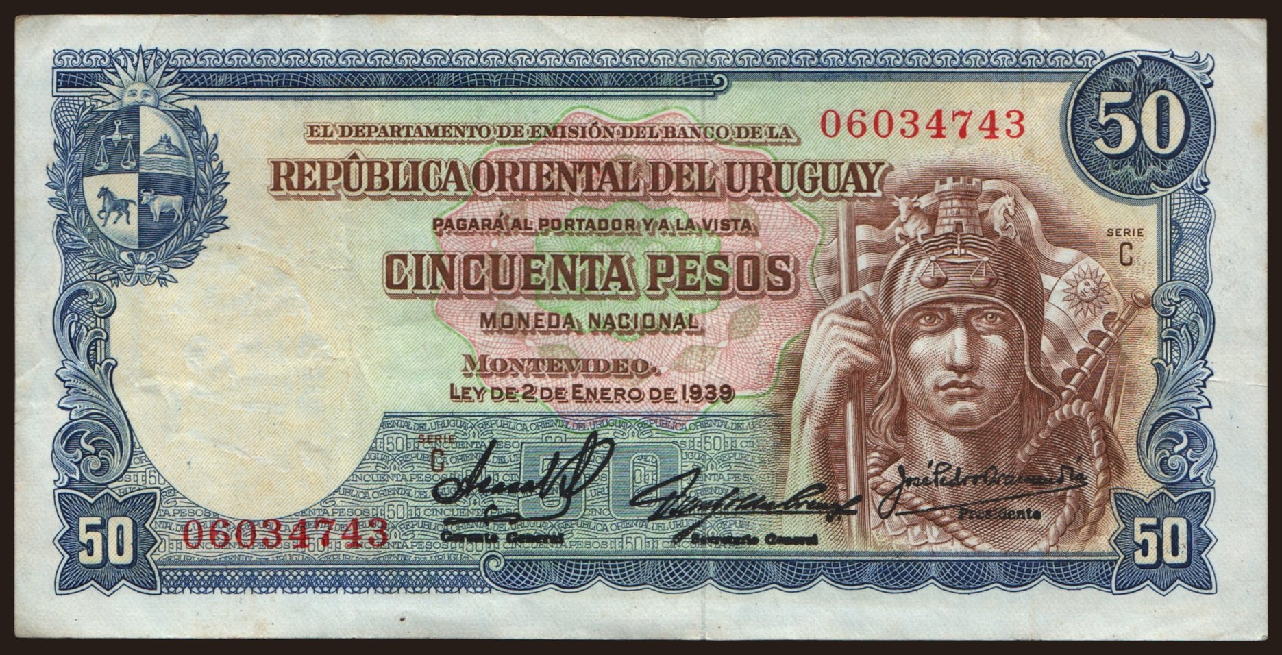 50 pesos, 1939