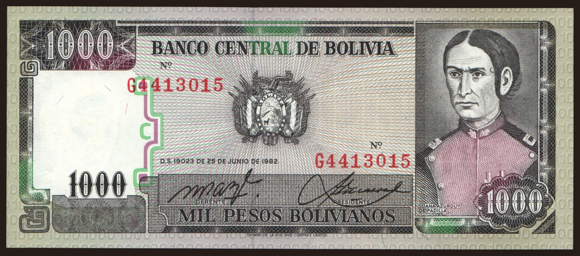 1000 pesos, 1982