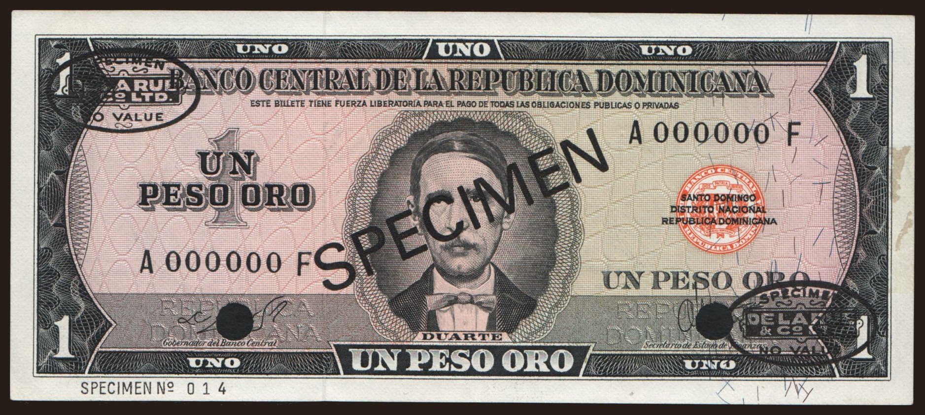 1 peso, 1964, SPECIMEN