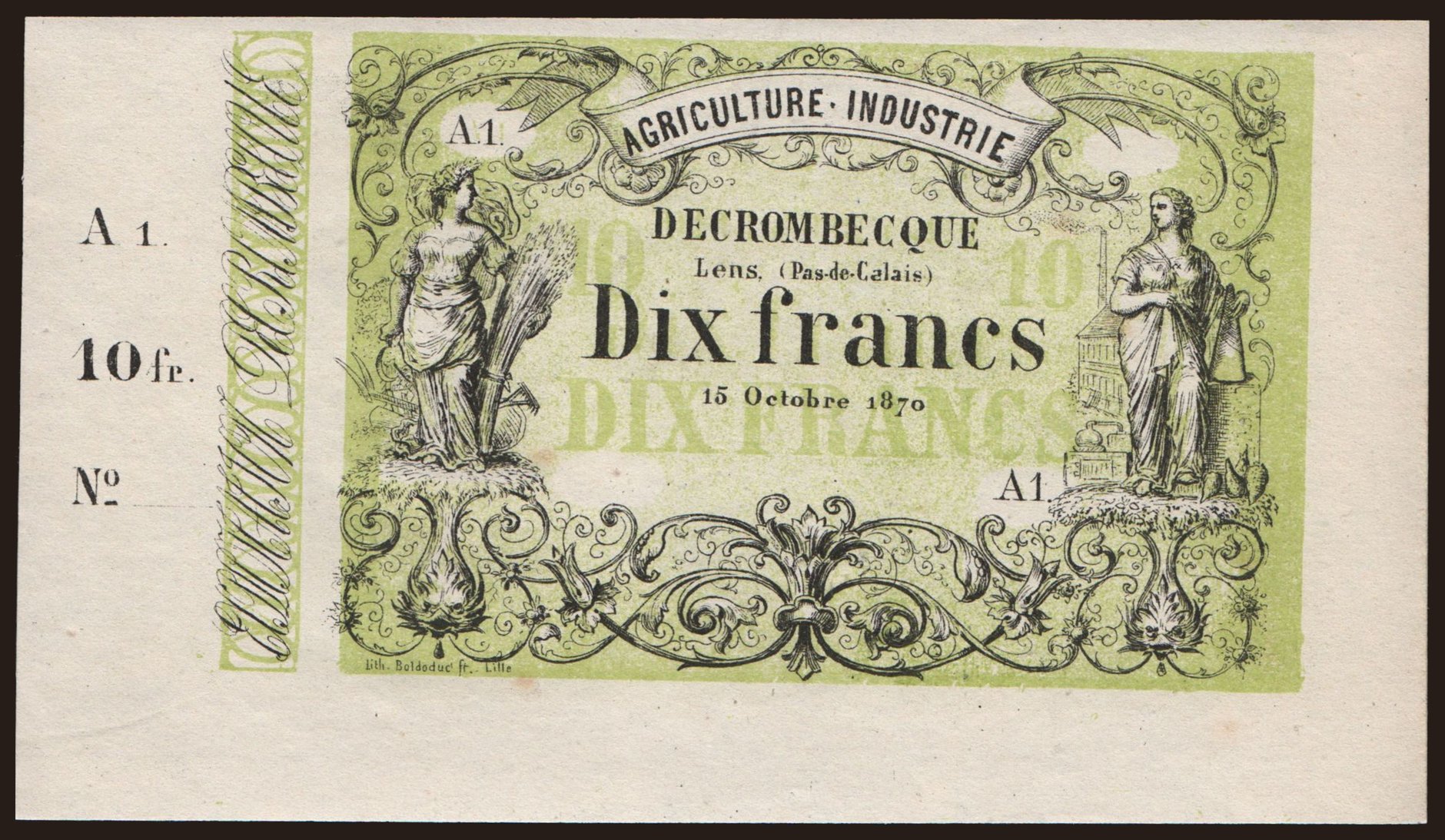 Lens/ Decrombecque, 10 francs, 1870