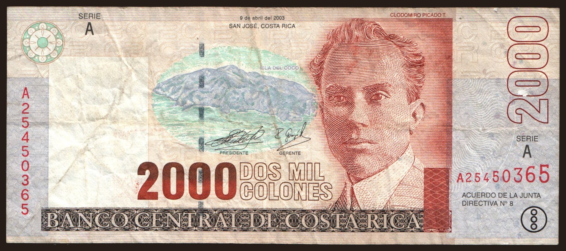 2000 colones, 2003