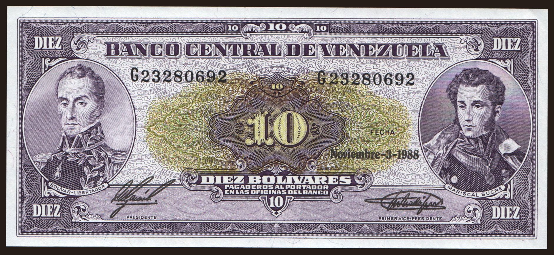10 bolivares, 1988