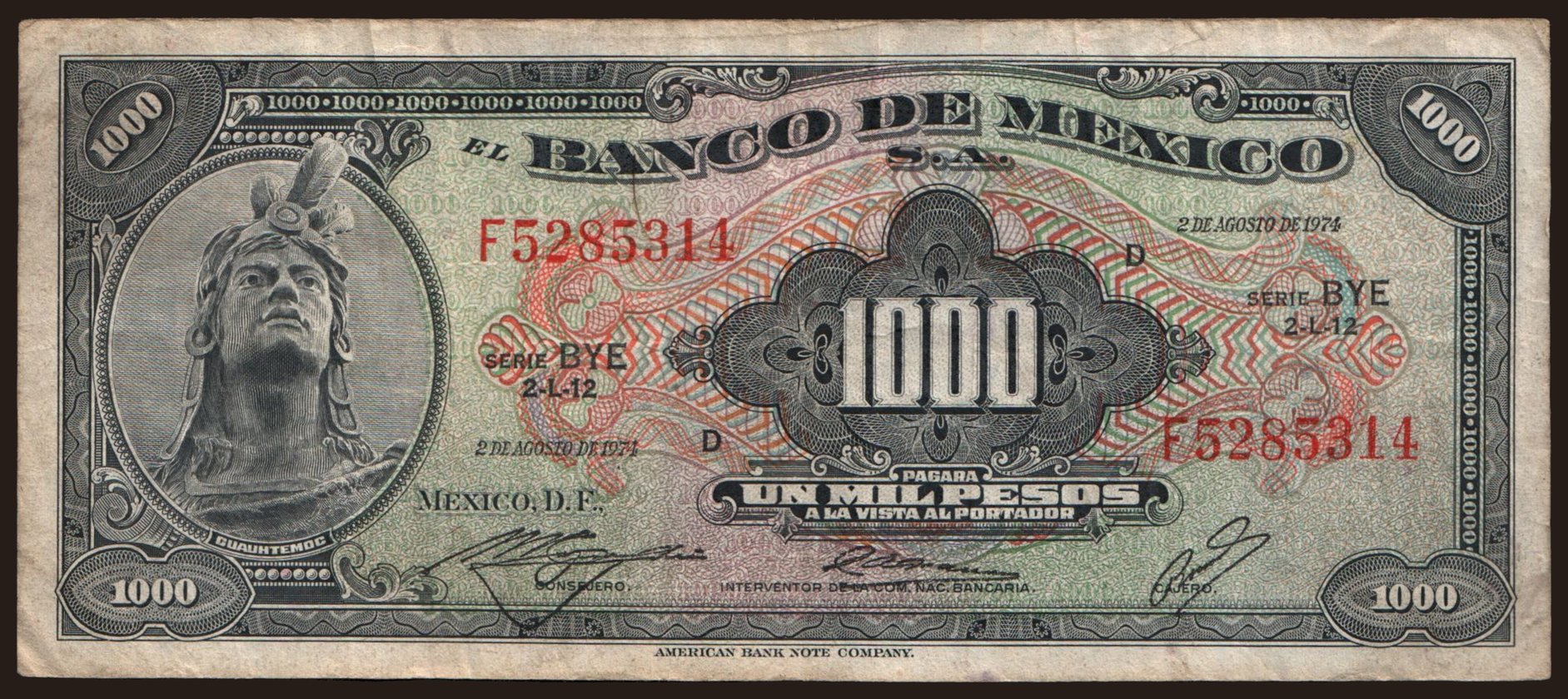 1000 pesos, 1974