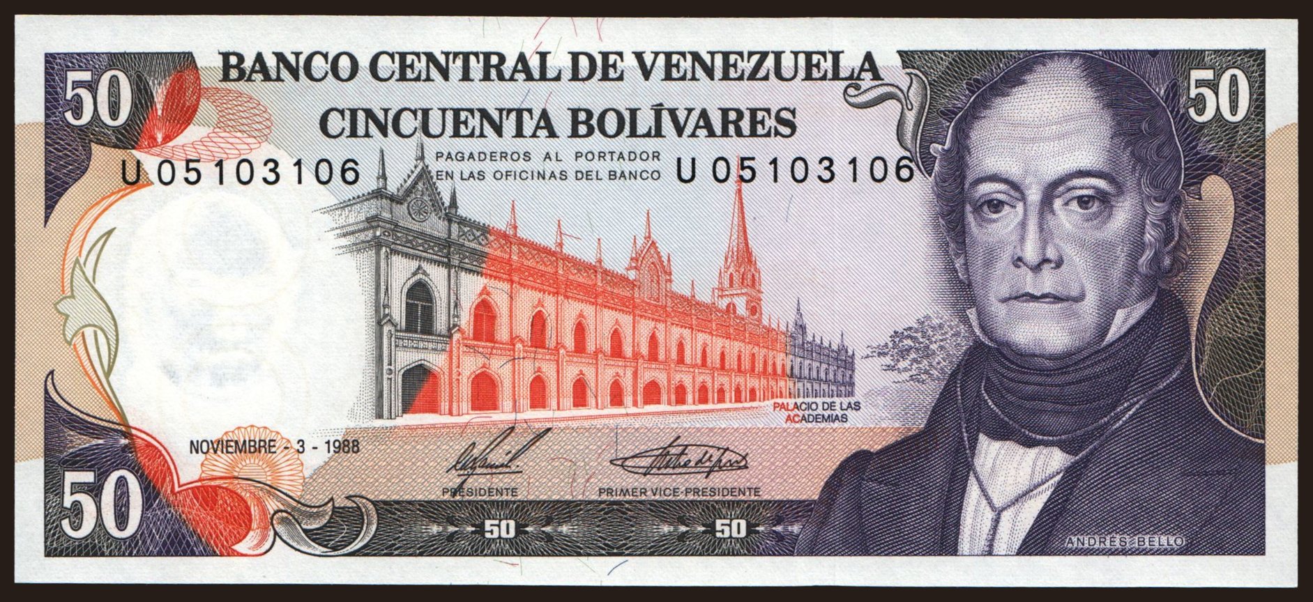 50 bolivares, 1988