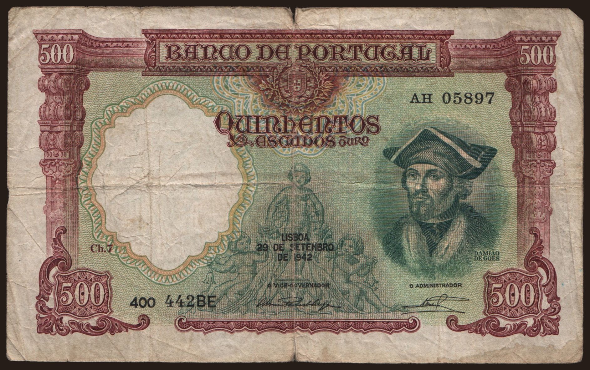 500 escudos, 1942