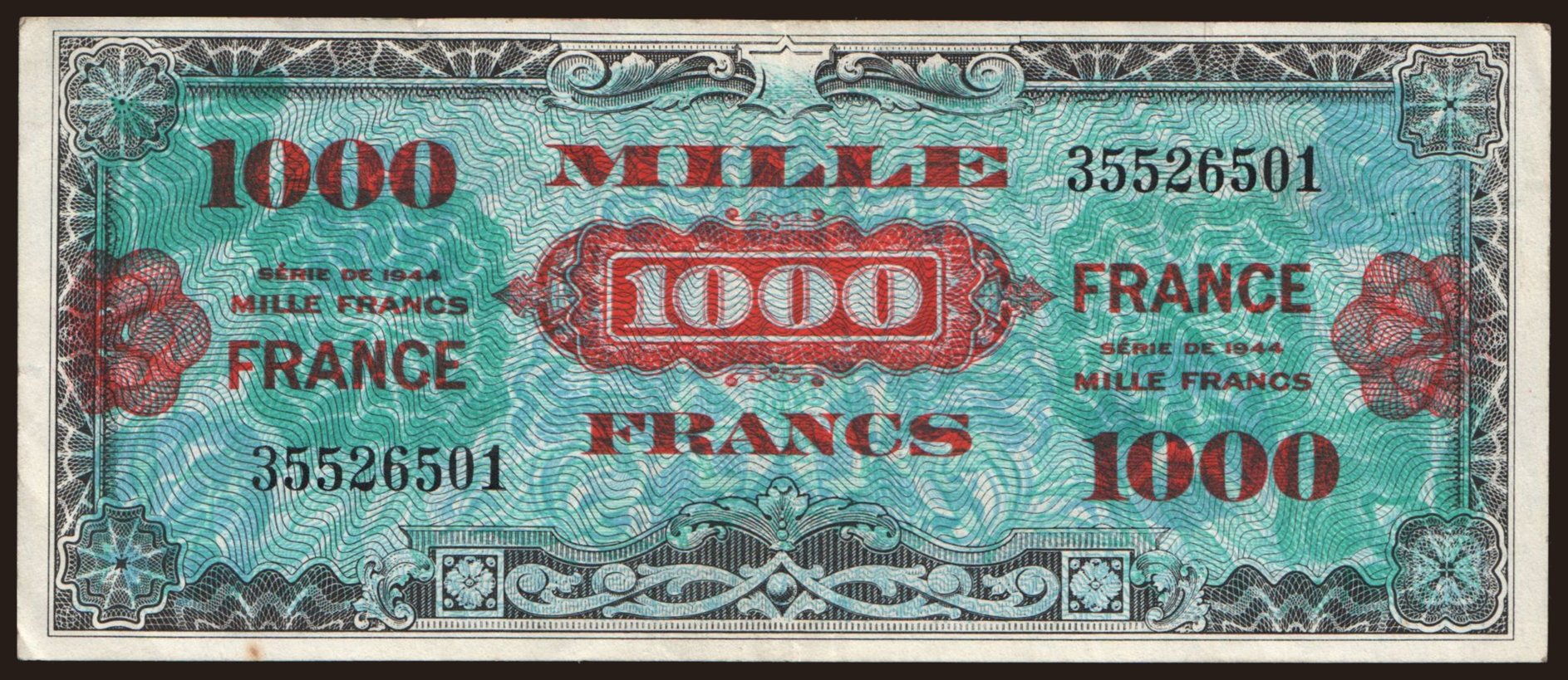 1000 francs, 1944