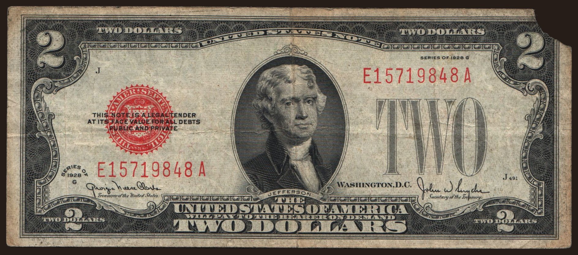 2 dollars, 1928