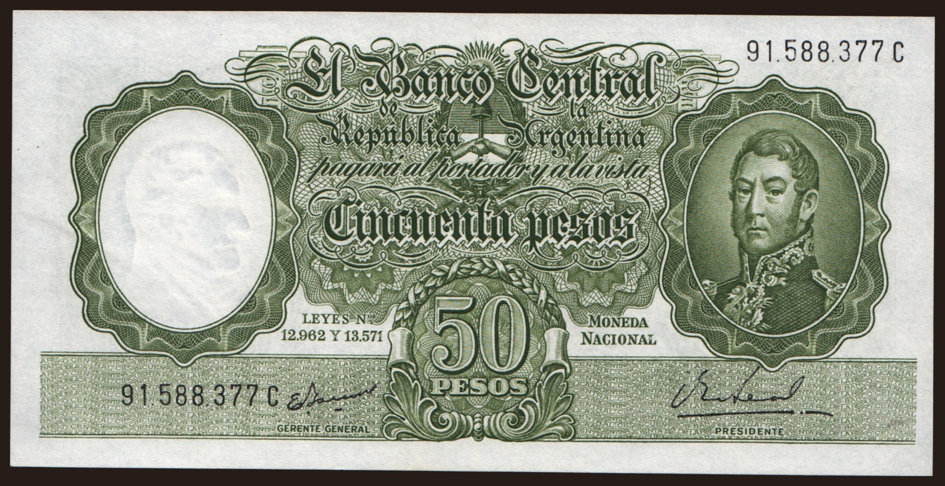 50 pesos, 1955