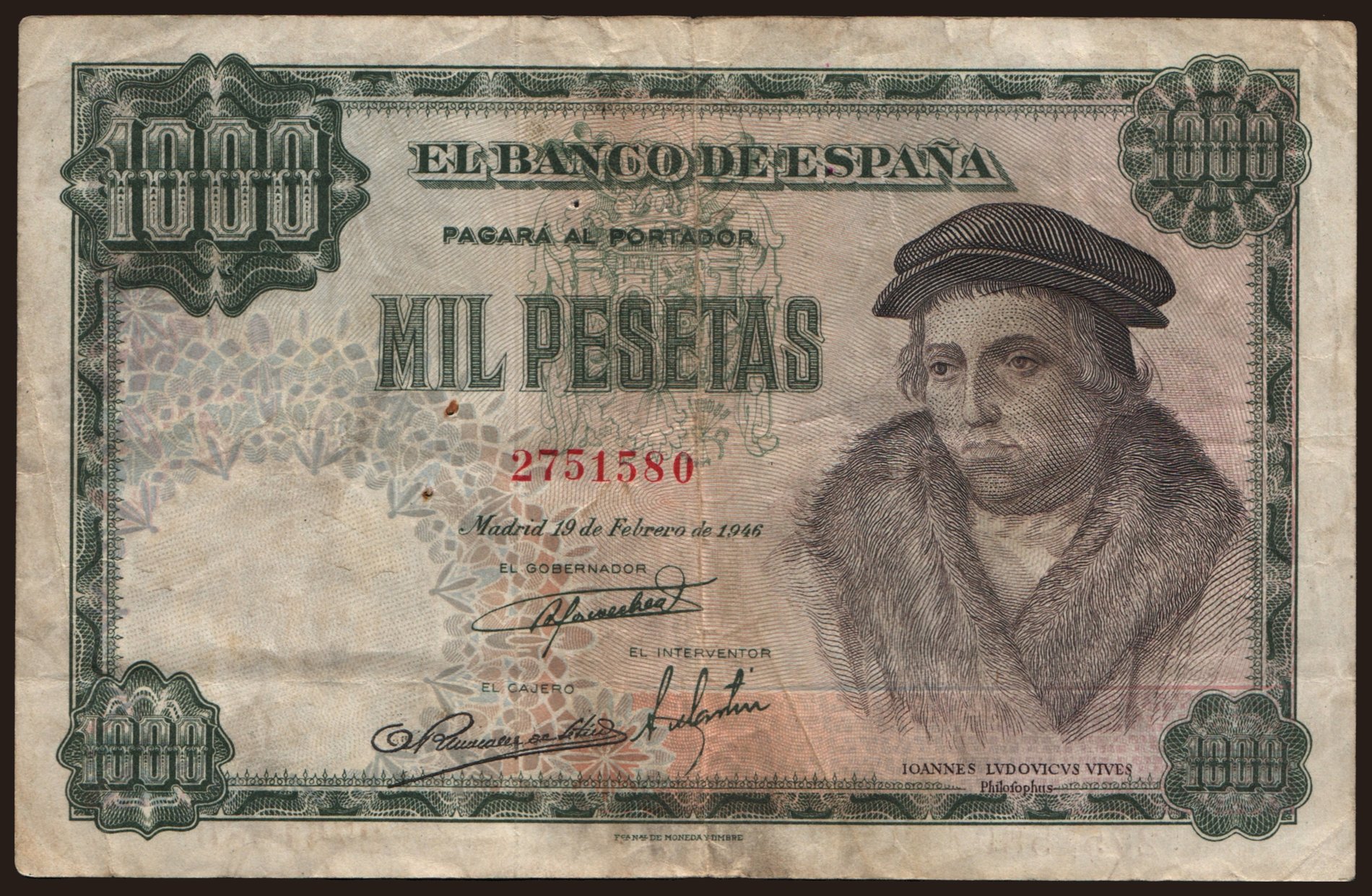 1000 pesetas, 1946