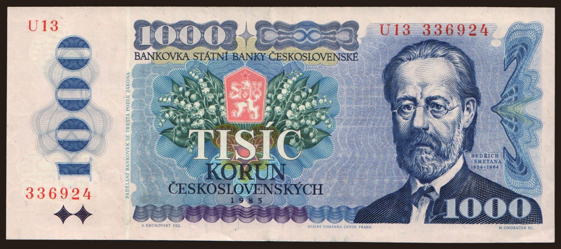 1000 korun, 1985
