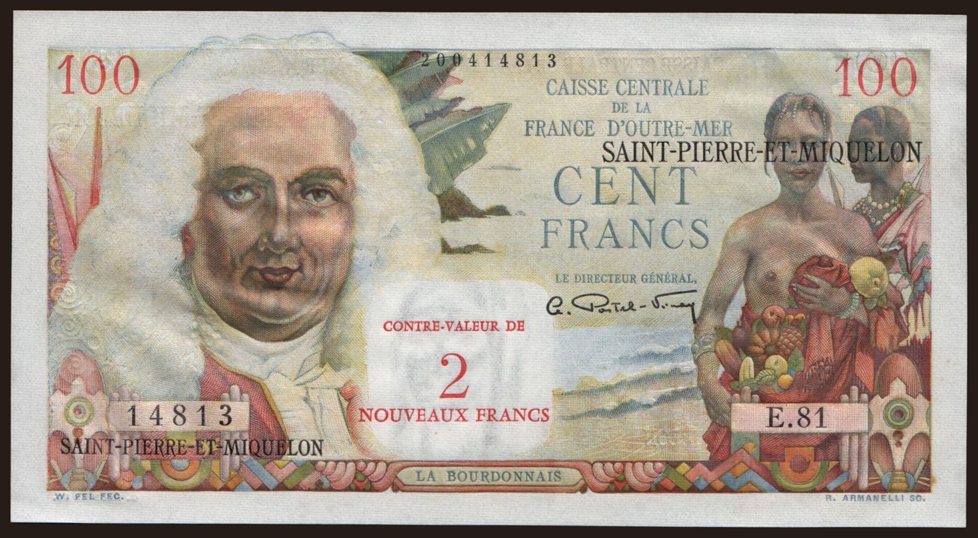 100 francs/ 2 francs, 1963