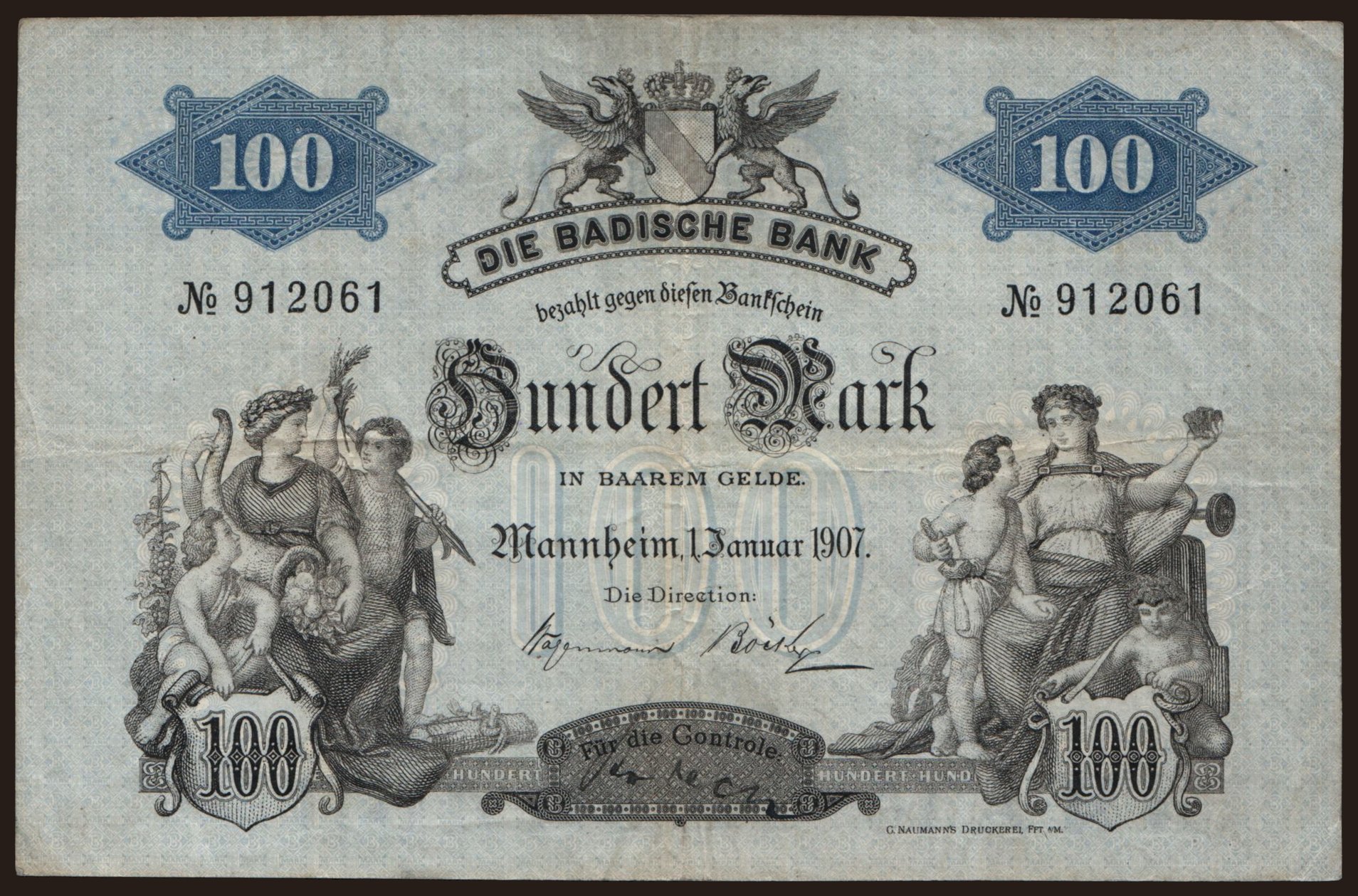 Badische Bank, 100 Mark, 1902