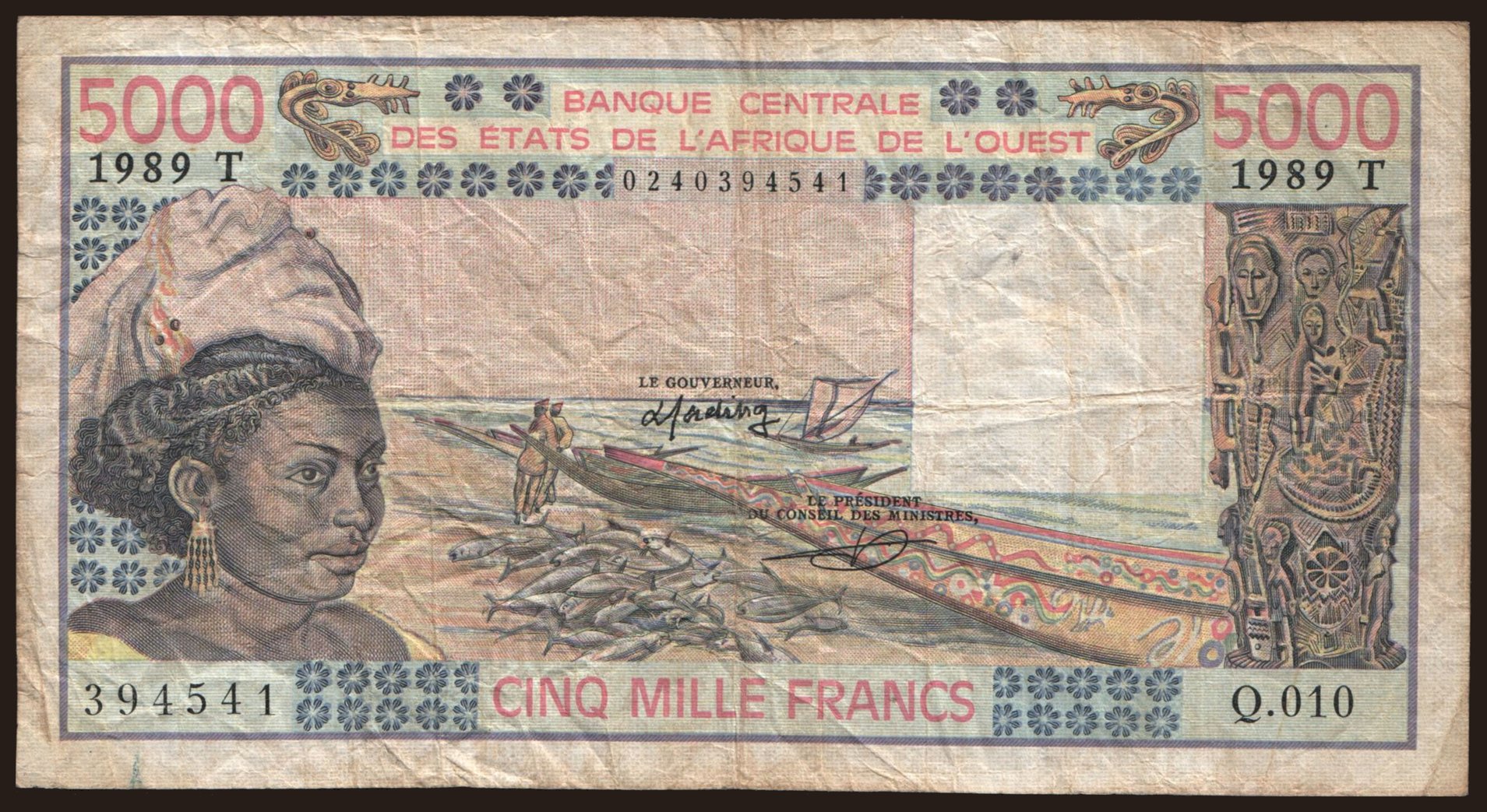 Togo, 5000 francs, 1989