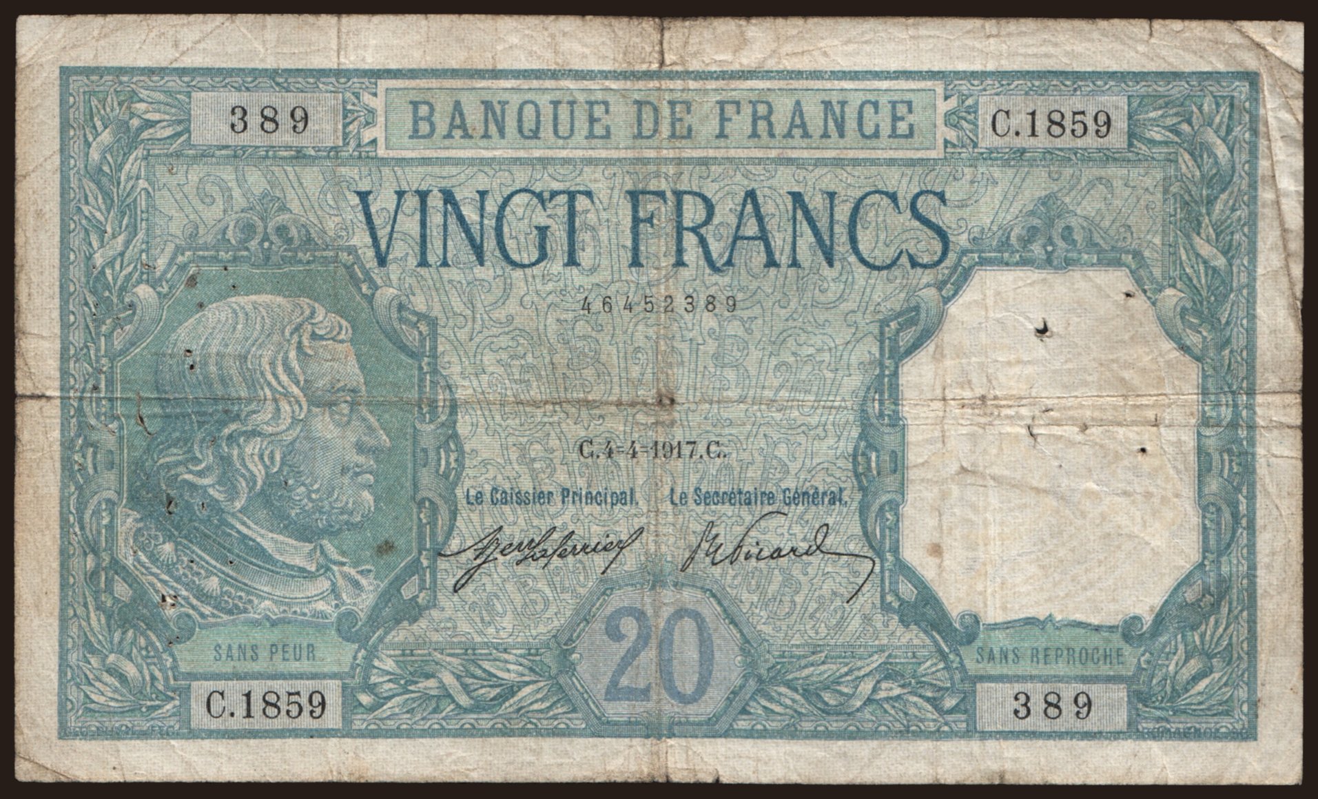 20 francs, 1917