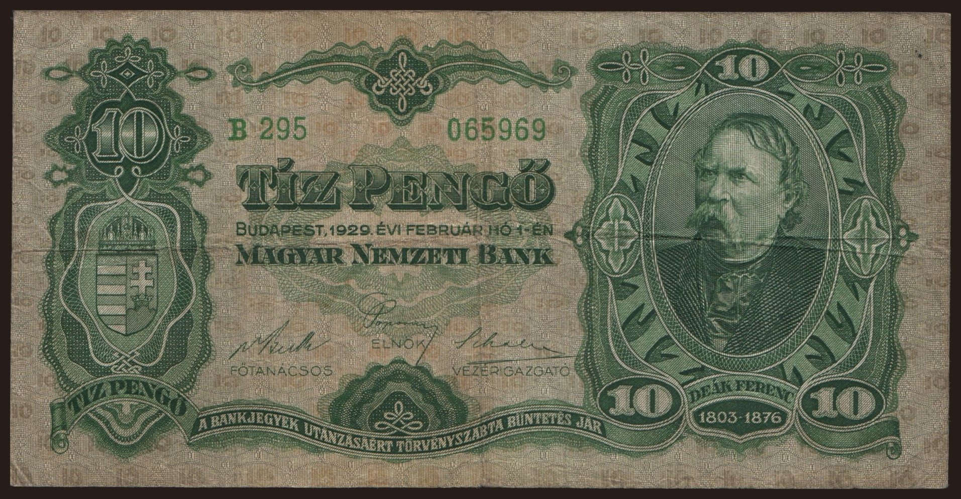 10 pengő, 1929