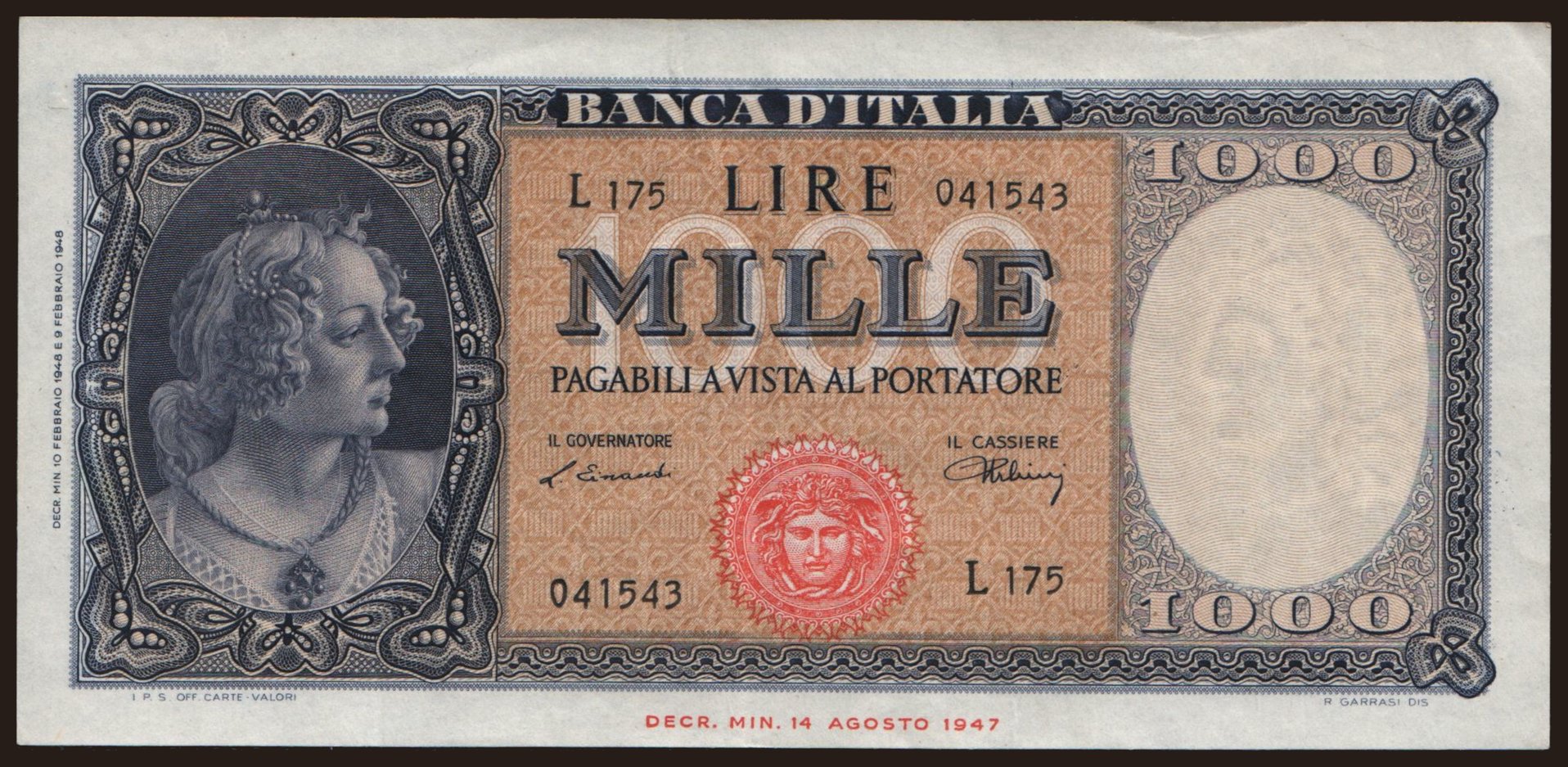 1000 lire, 1948