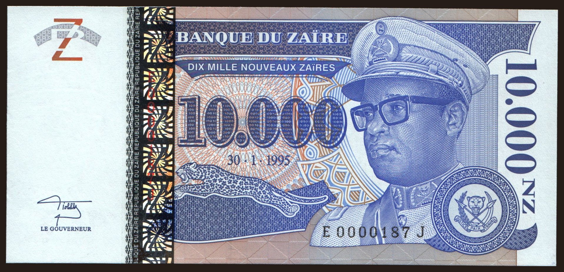10.000 zaires, 1995
