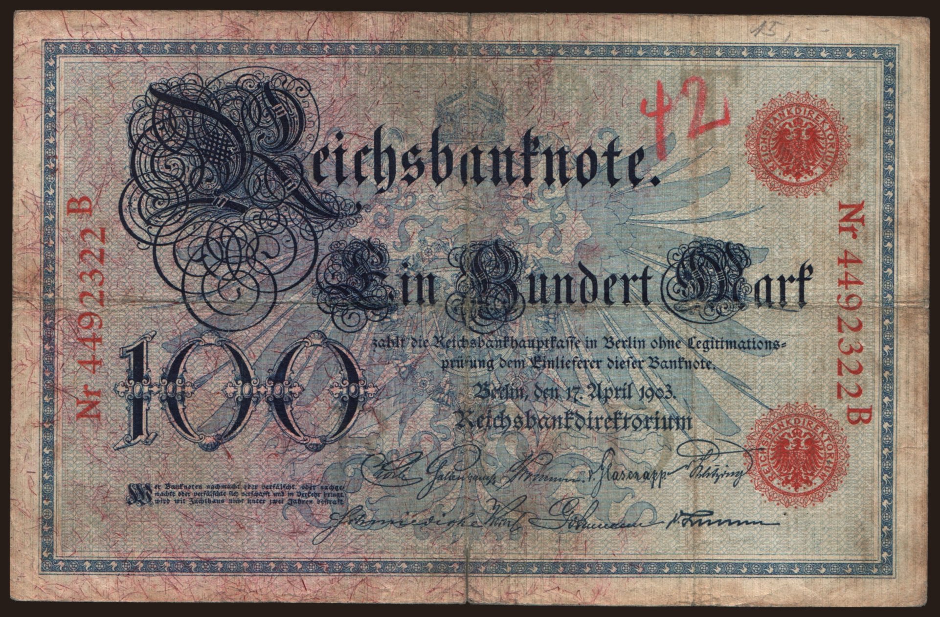 100 Mark, 1903