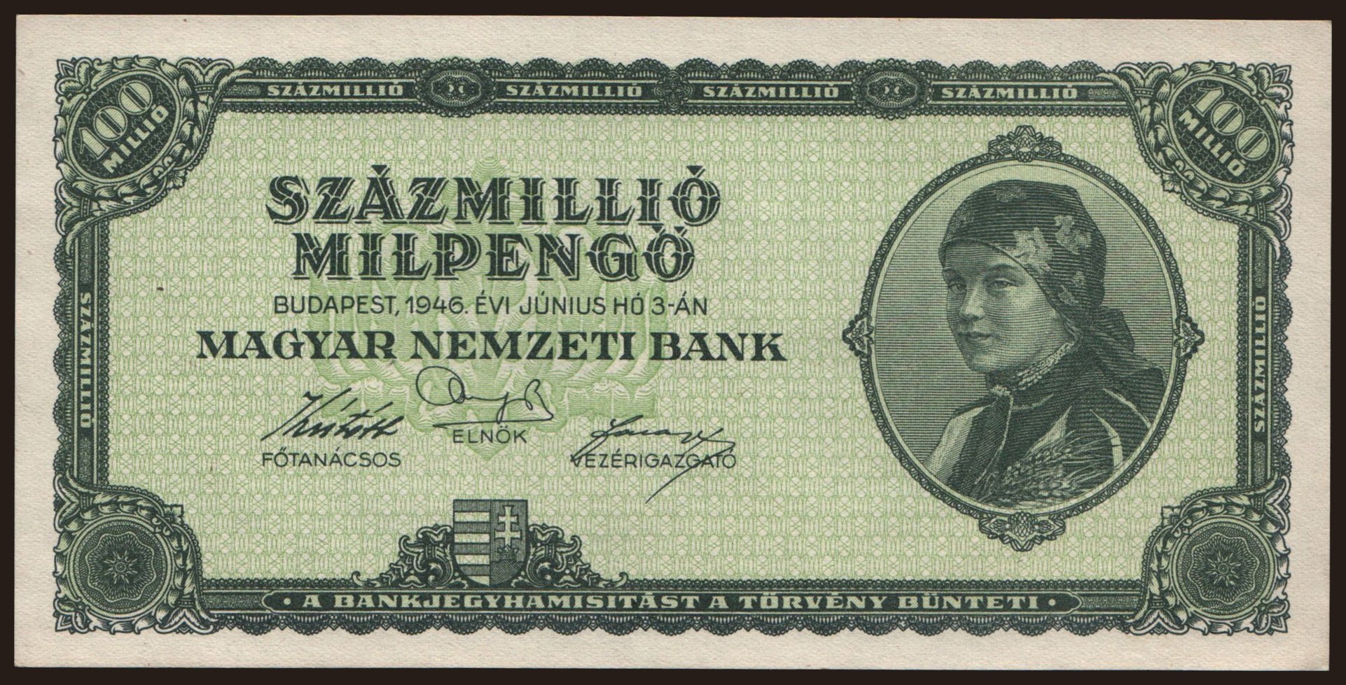 100.000.000 milpengő, 1946