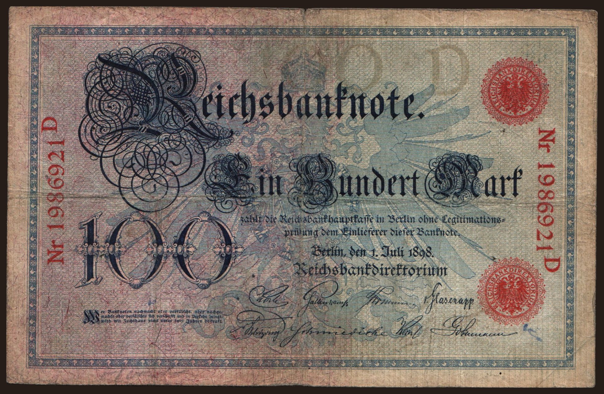 100 Mark, 1898