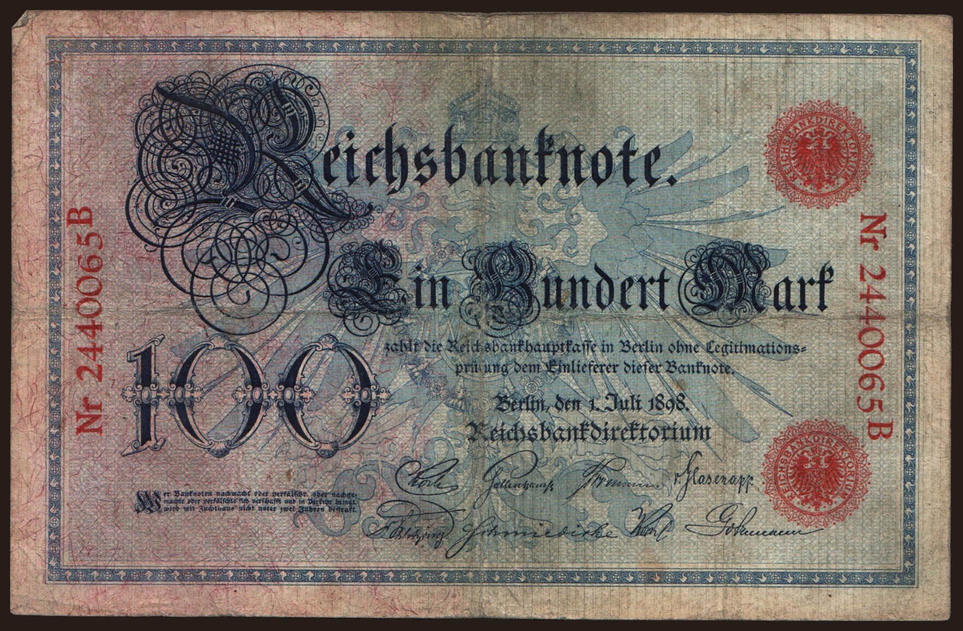 100 Mark, 1898