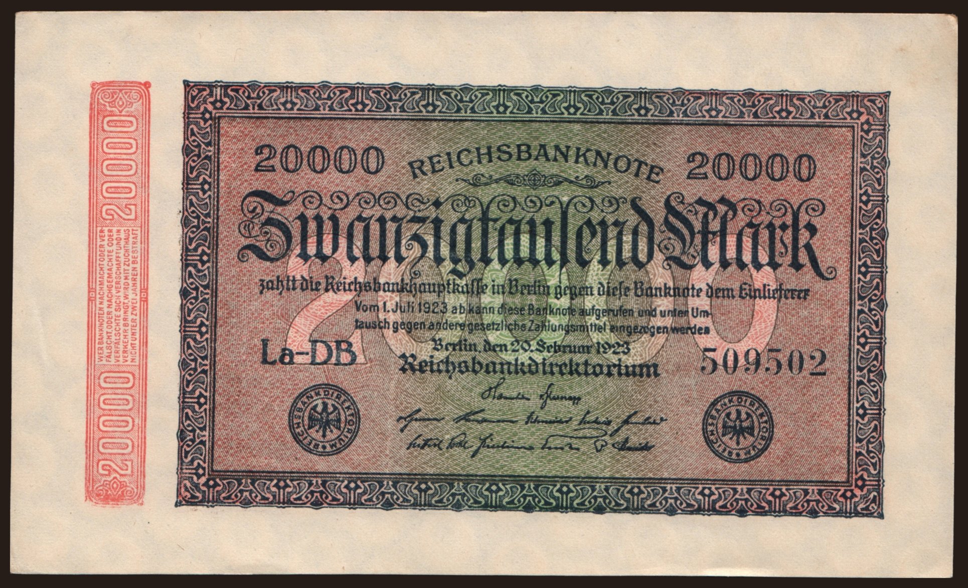 20.000 Mark, 1923