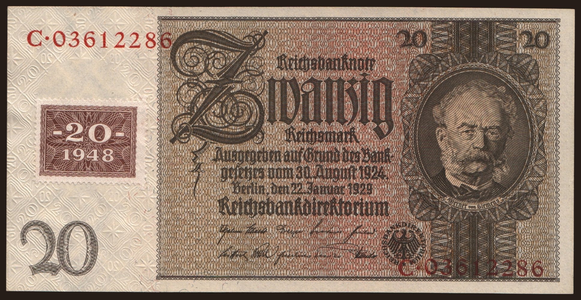 20 Reichsmark, 1929(48)