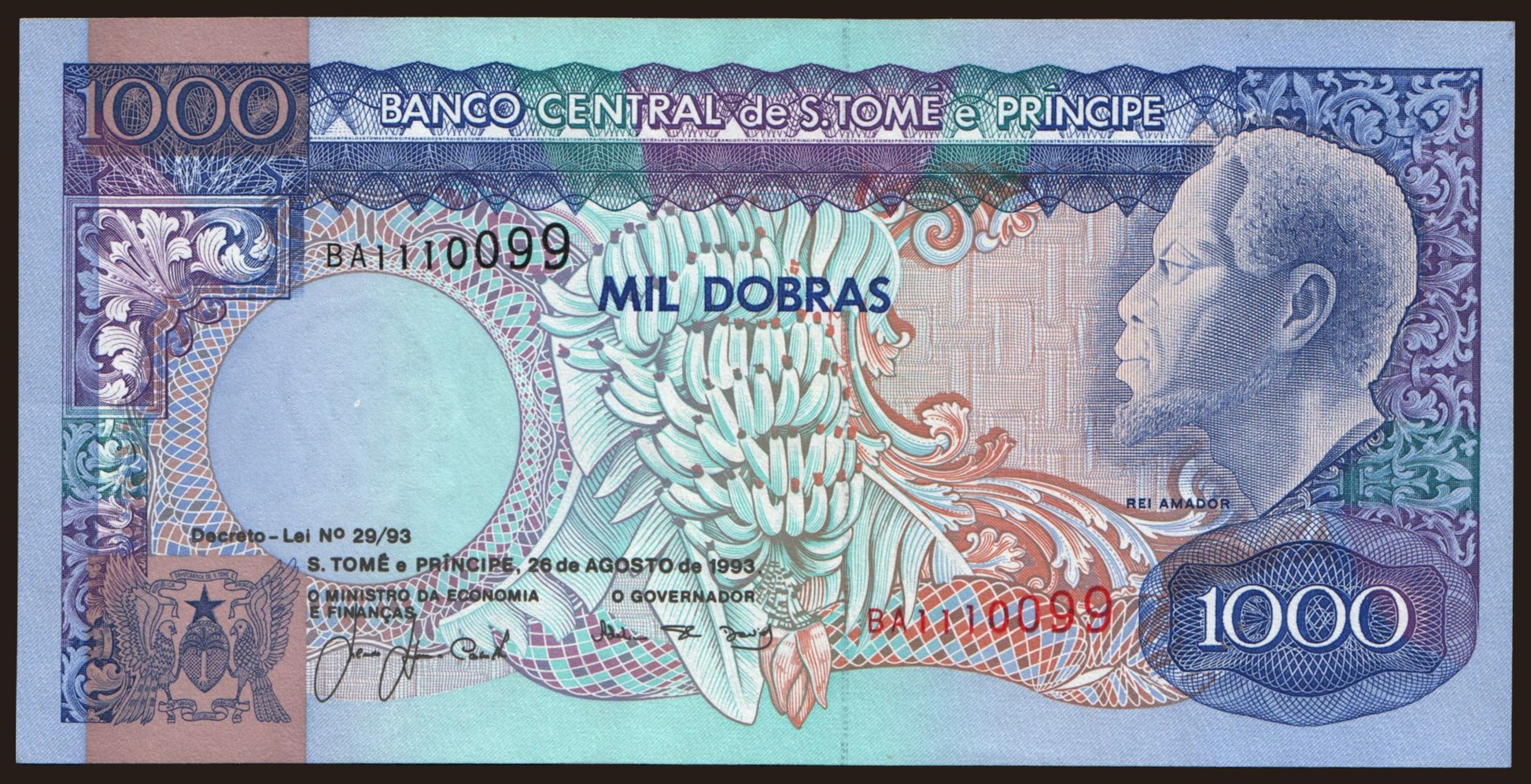 1000 dobras, 1993