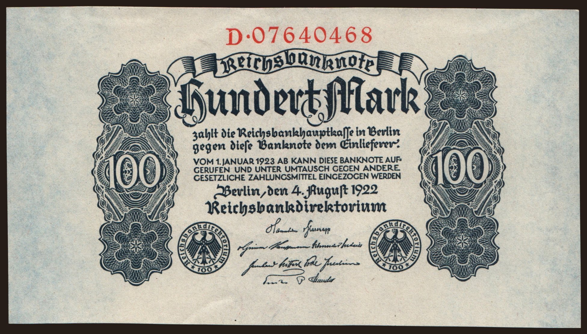 100 Mark, 1922