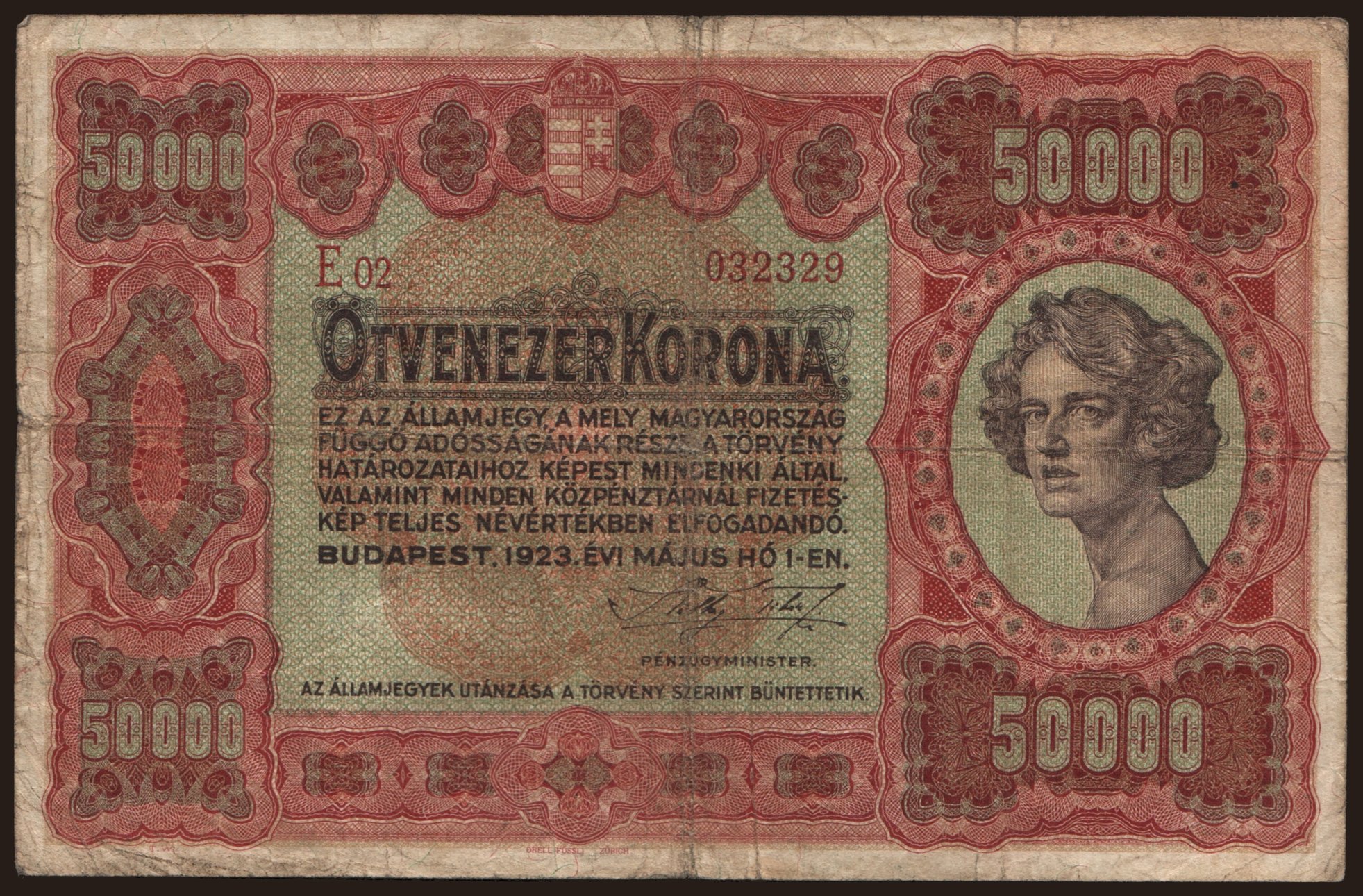 50.000 korona, 1923