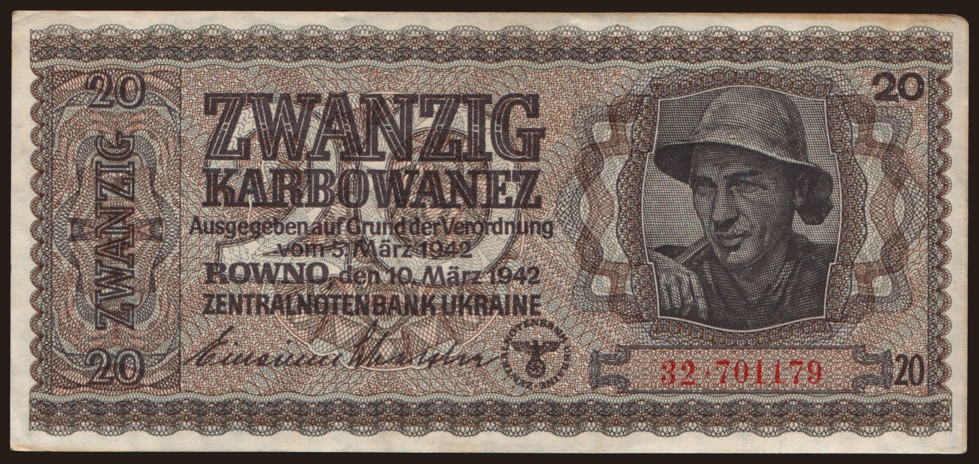 Rowno, 20 Karbowanez, 1942