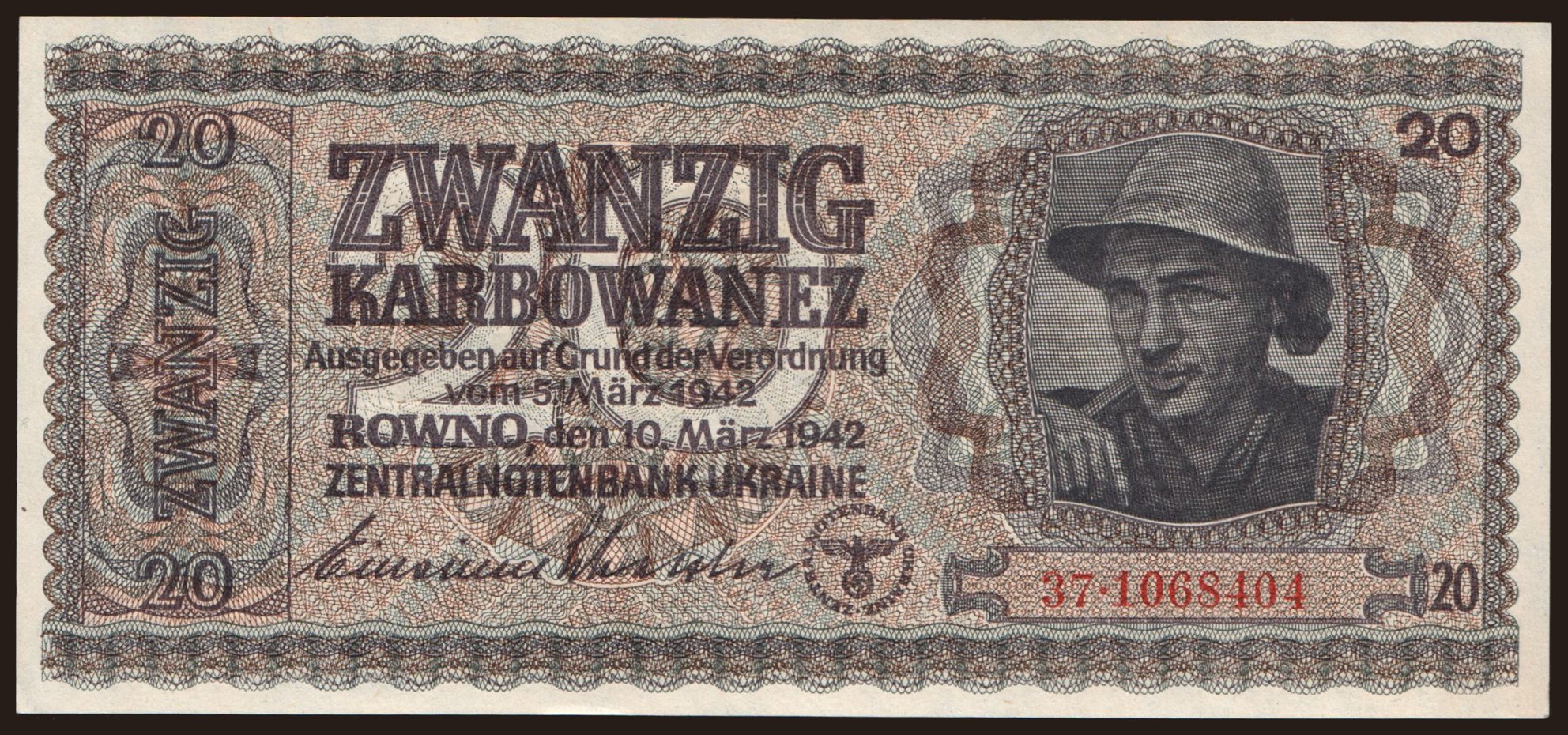 Rowno, 20 Karbowanez, 1942
