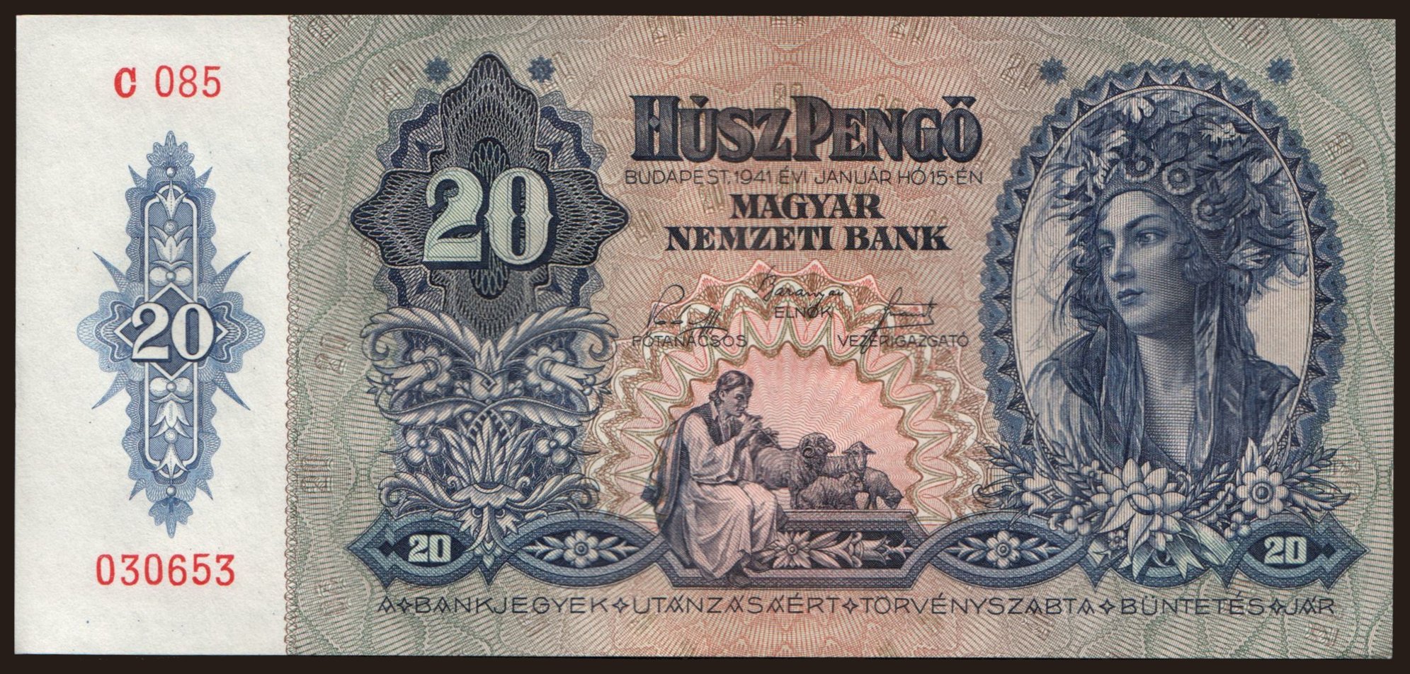 20 pengő, 1941