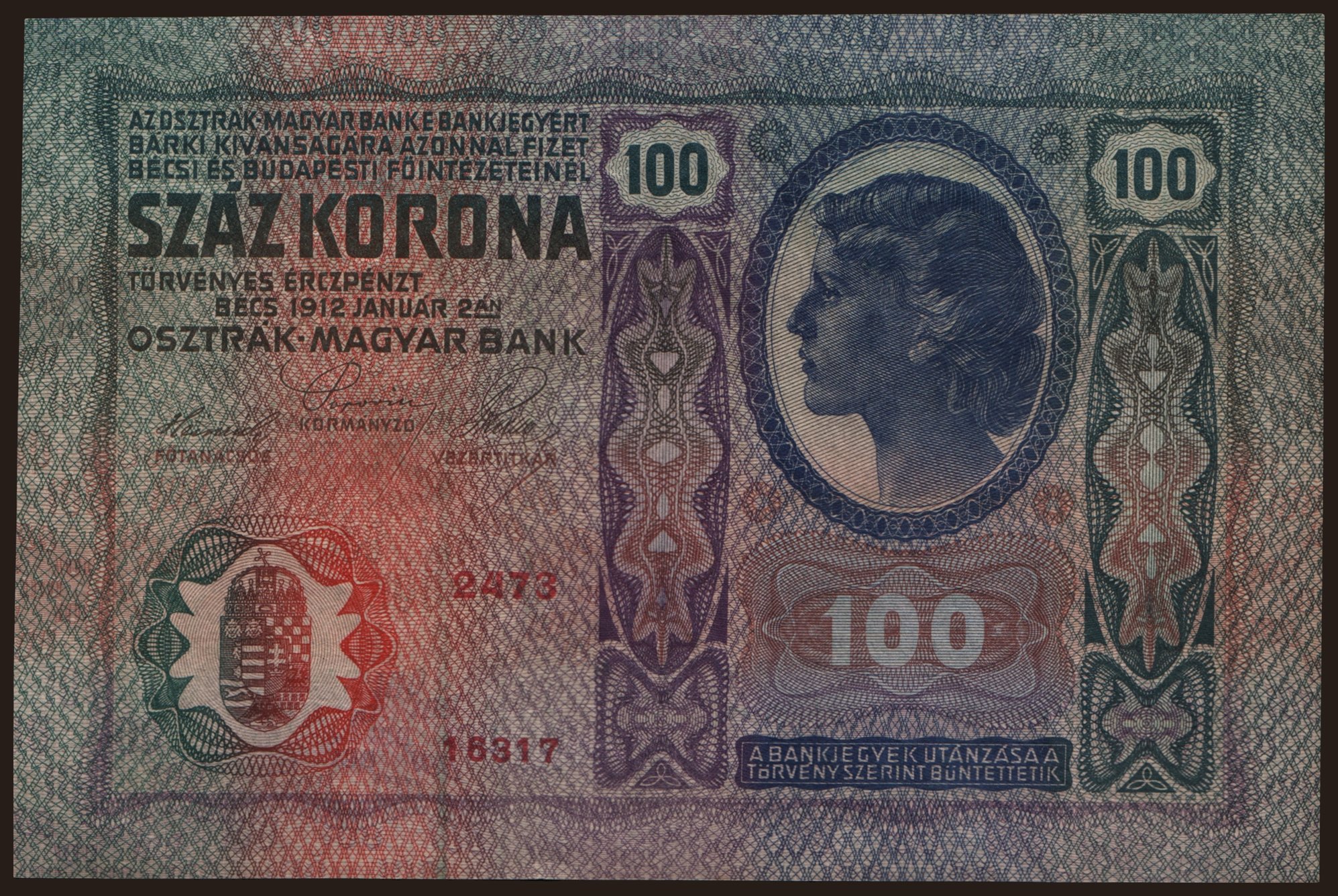 100 Kronen, 1912