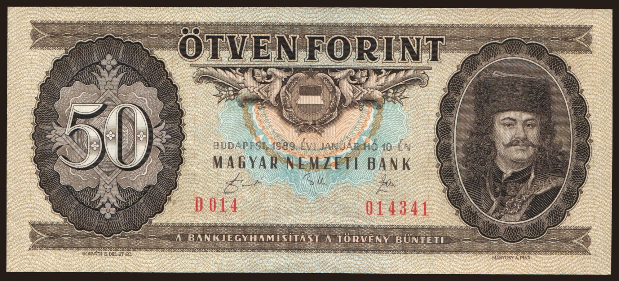 50 forint, 1989