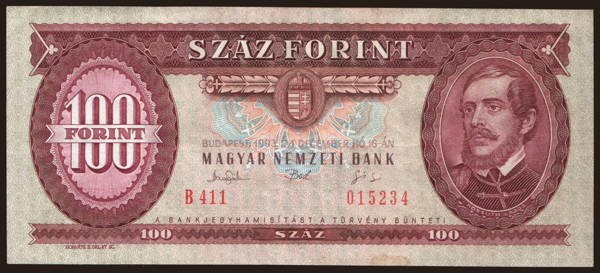 100 forint, 1993