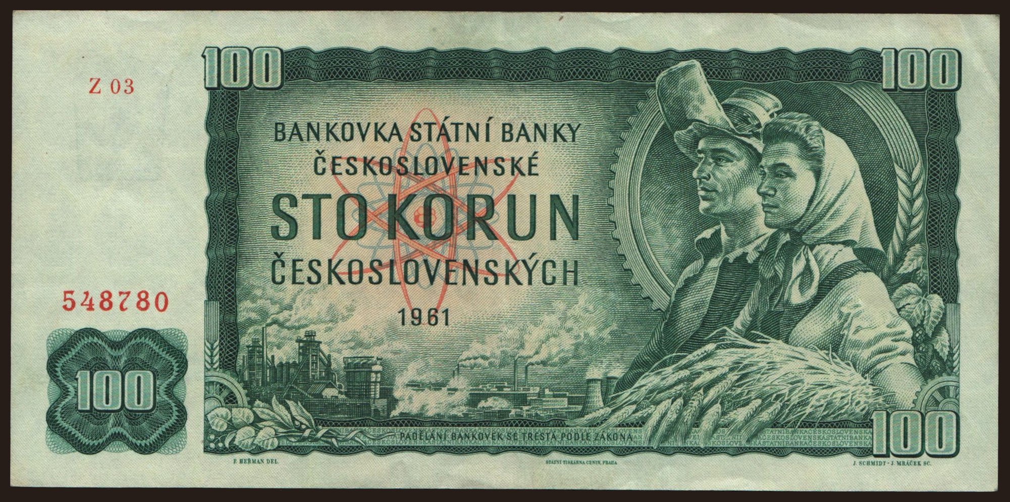 100 korun, 1961